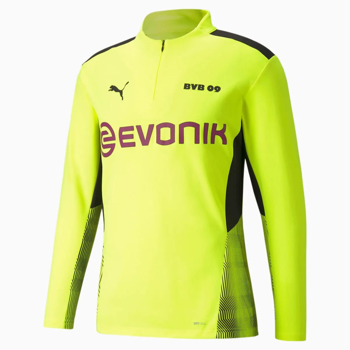 Puma Borussia Dortmund 2021-22 Quarter Training Zip Top - Safety Yellow-Black (Front)