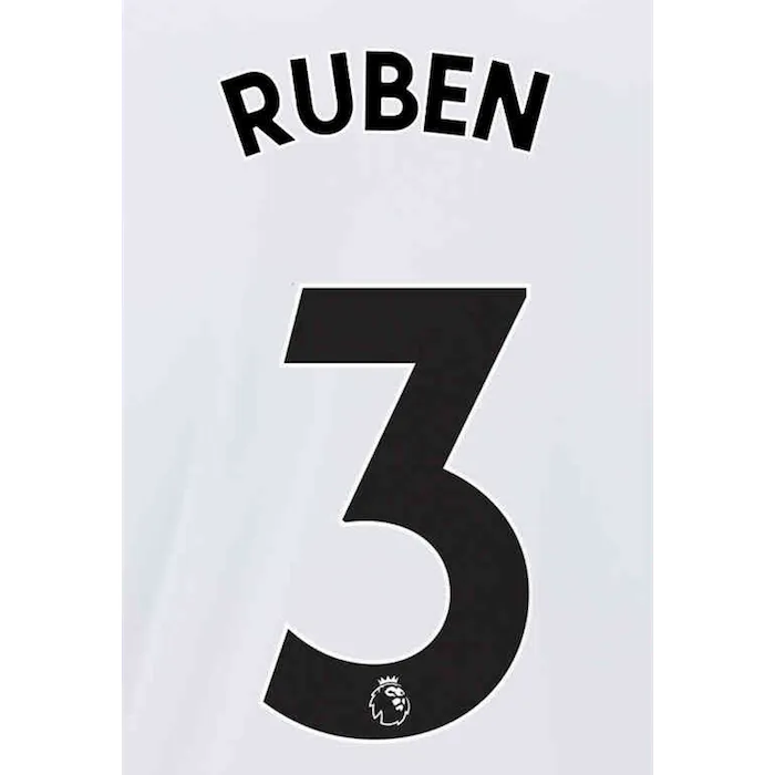 Manchester City 2021/22 Away Ruben #3 Jersey Name Set Black (Main)