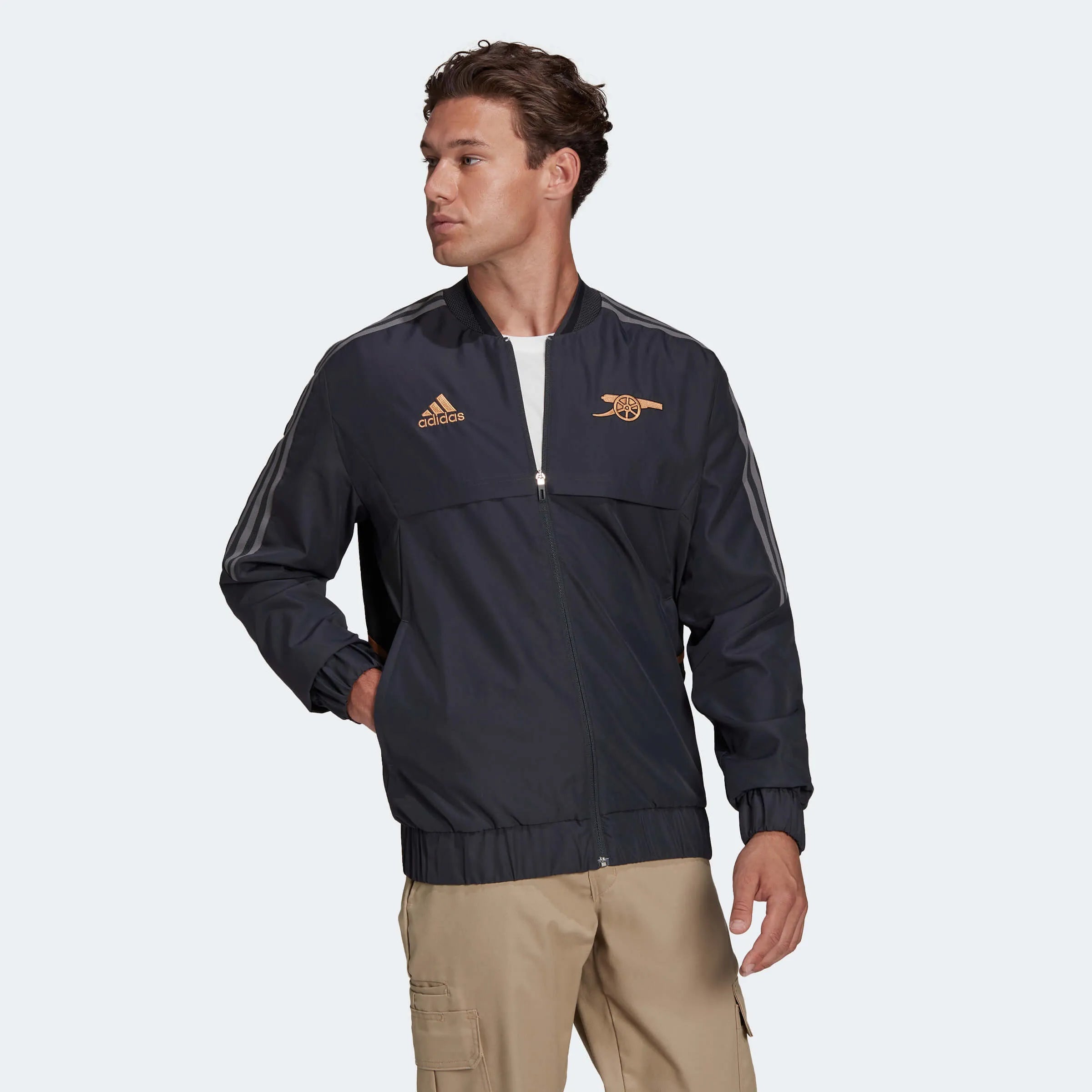 adidas 2022-23 Arsenal Condivo Anthem Jacket - Carbon (Model - Front)