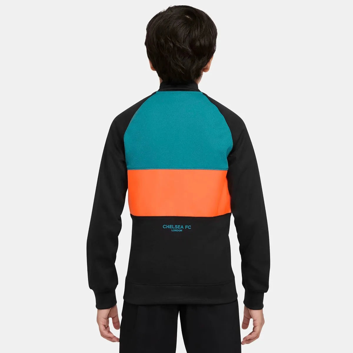 Nike 2021-22 Chelsea Youth I96 Anthem Jacket - Blustery-Black-Crimson (Model - Back)