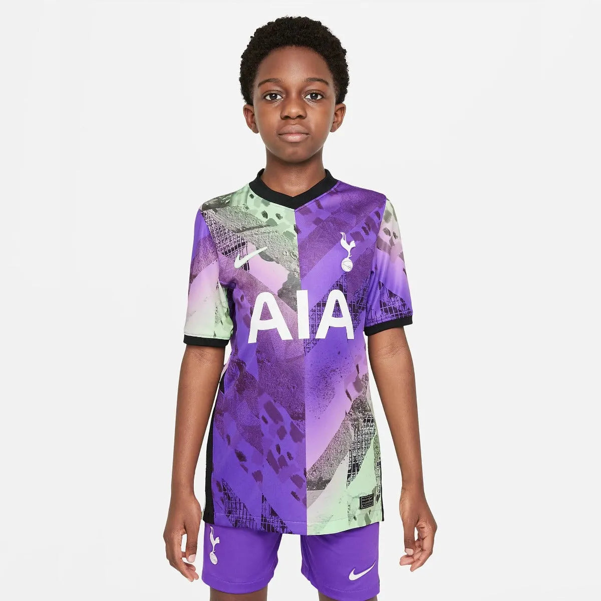 Nike 2021-22 Tottenham Youth Third Jersey - Wild Berry (Model - Front)