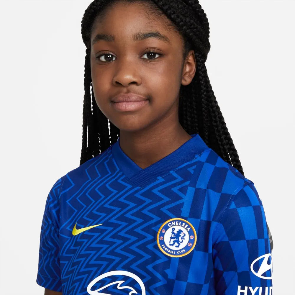 Nike 2021-22 Chelsea Youth Home Jersey - Lyon Blue (Detail 1)