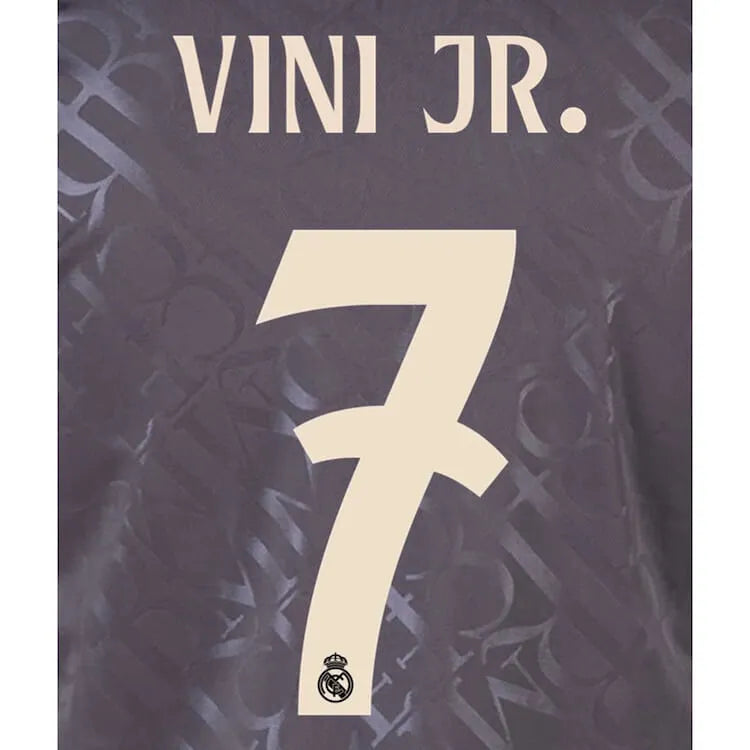 Real Madrid 2024/25 Third VINI JR #7 Official Name Set (CL Version)