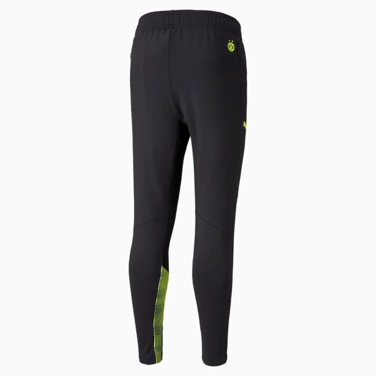 Puma Borussia Dortmund 2021-22 Pants - Black-Neon Yellow (Back)