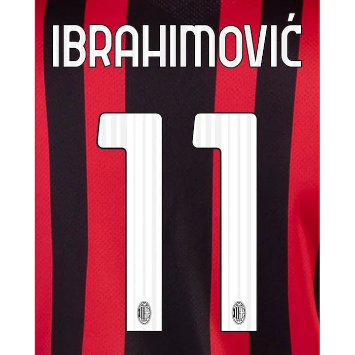 AC Milan 2021-22 Home Ibrahimovic #11 Jersey Name Set (Main)