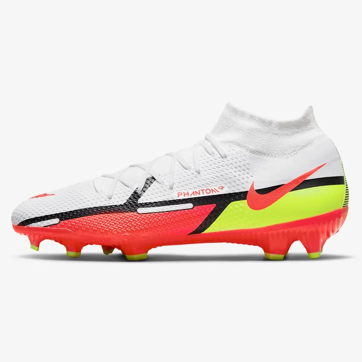 Nike Phantom GT2 PRO DF FG - White-Volt-Crimson Soccer