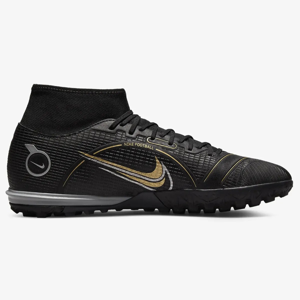 Nike Mercurial Superfly 8 Academy Turf - Black-Gold-Silver (Side 2)