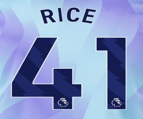 Arsenal 2024-Third RICE #41 Official Name Set-Navy