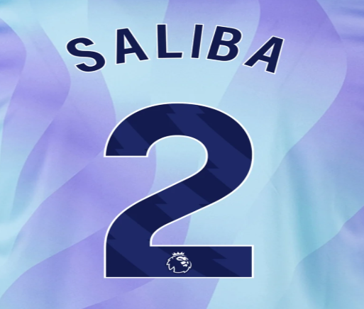 Arsenal 2024-Third SALIBA #2 Official Name Set-Navy
