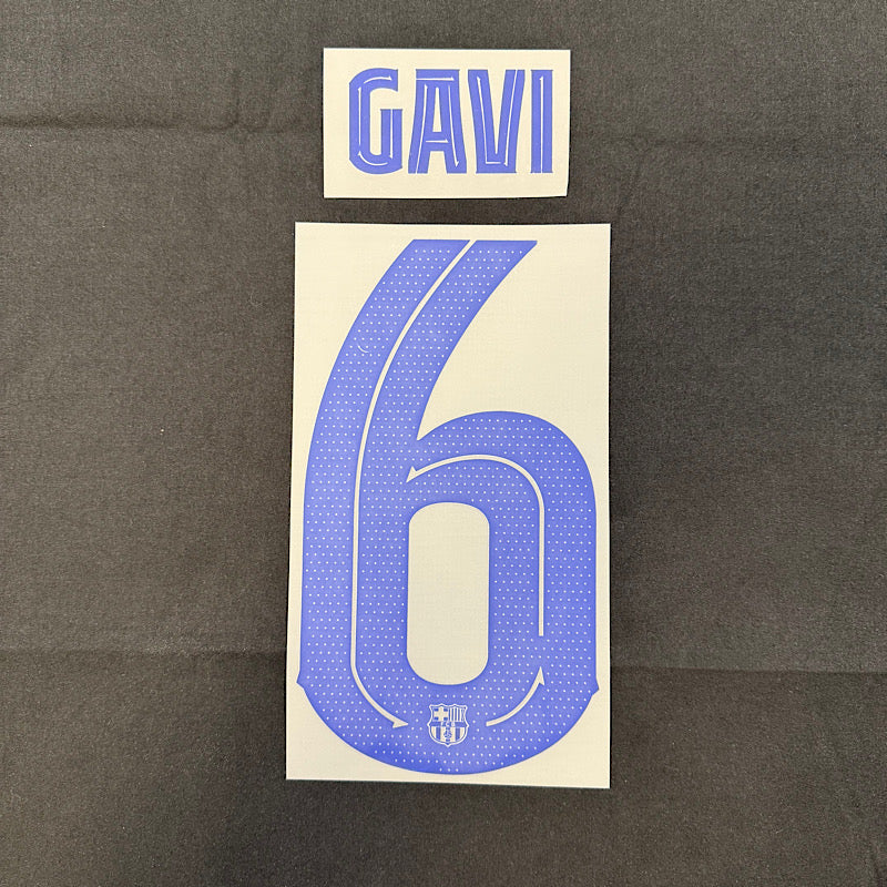 Barcelona 2024/25 Third GAVI #6 Official Name Set (CL Version)