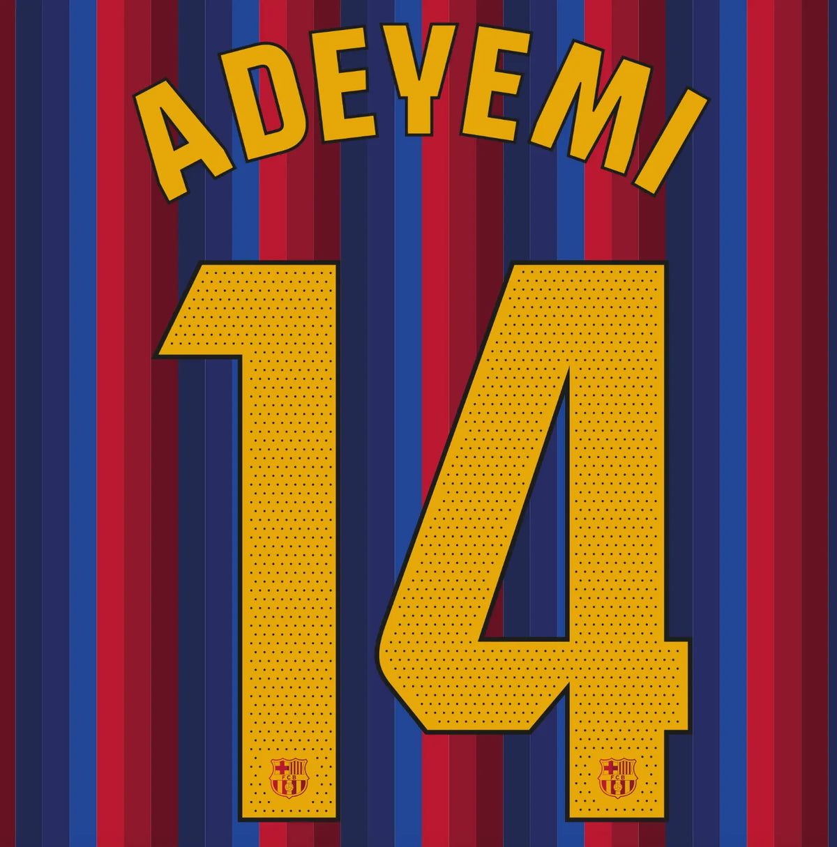 Barcelona 2026/27 Home ADEYEMI #14 Official Name Set