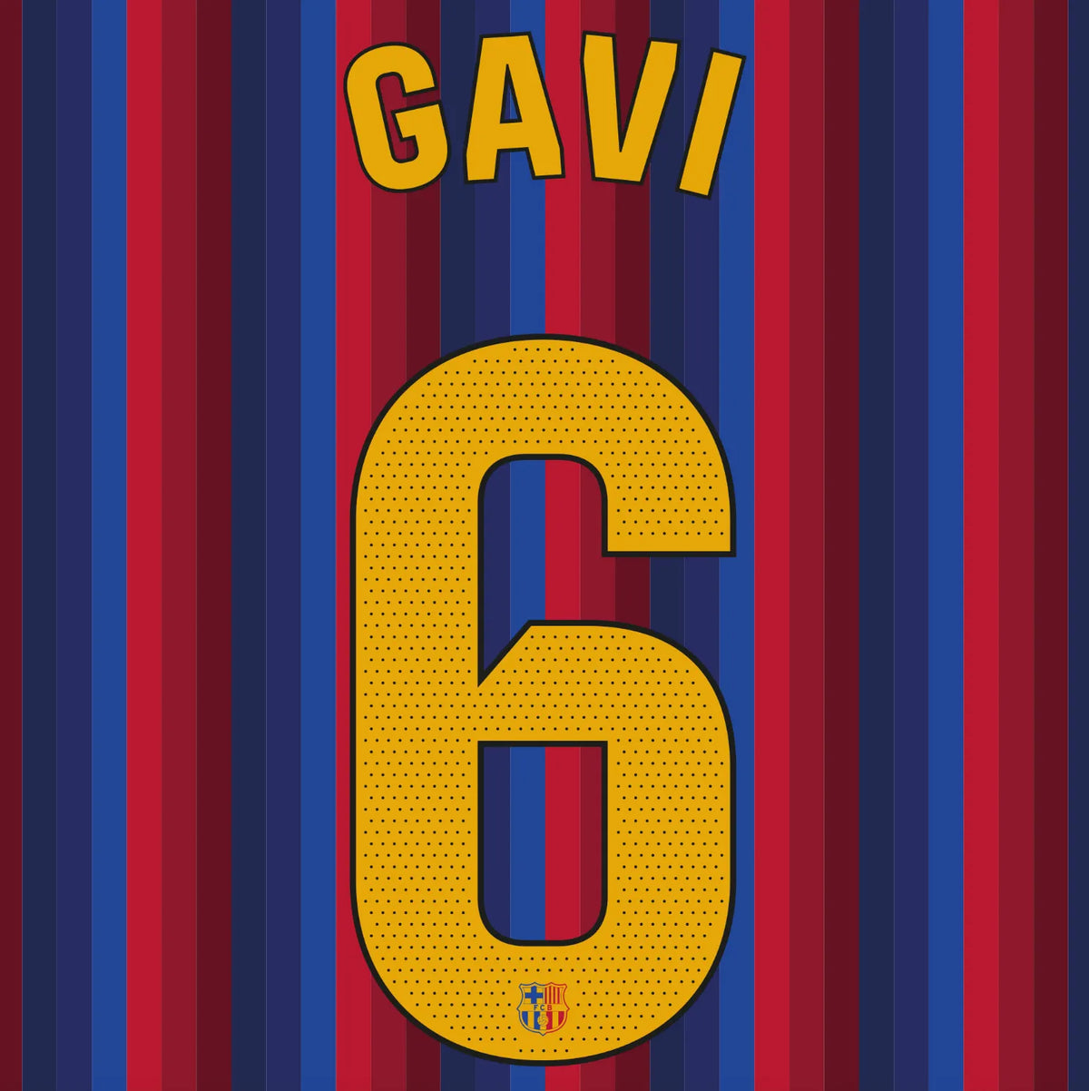 Barcelona 2026/27 Home GAVI #6 Official Name Set