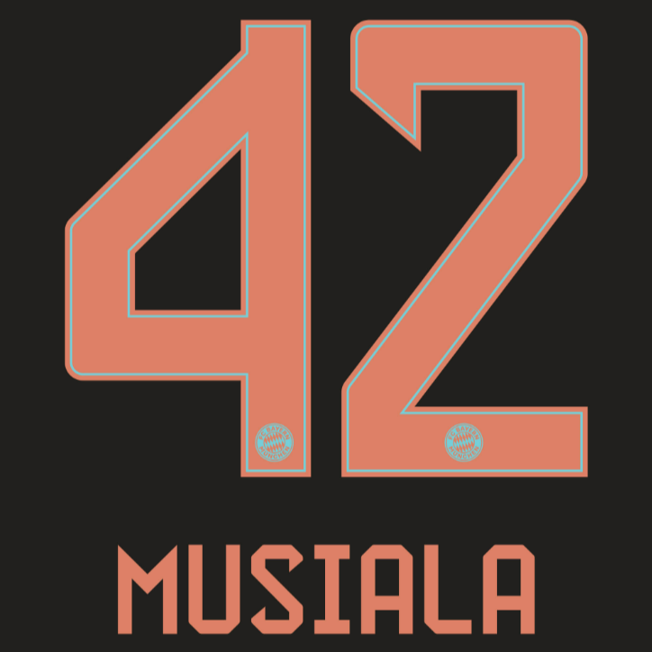 Bayern Munich 2024/25 Away MUSIALA #42 Official Name Set