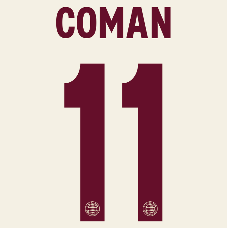 Bayern Munich 2024/25 Third COMAN #11 Official Name Set (CL Version)