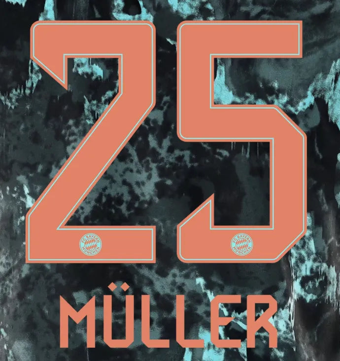 Bayern Munich 2024/25 Away MULLER #25 Official Name Set