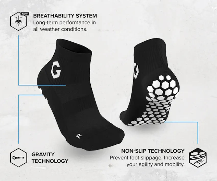 Gravity Pro Grip Socks Ankle Length (Diagram)