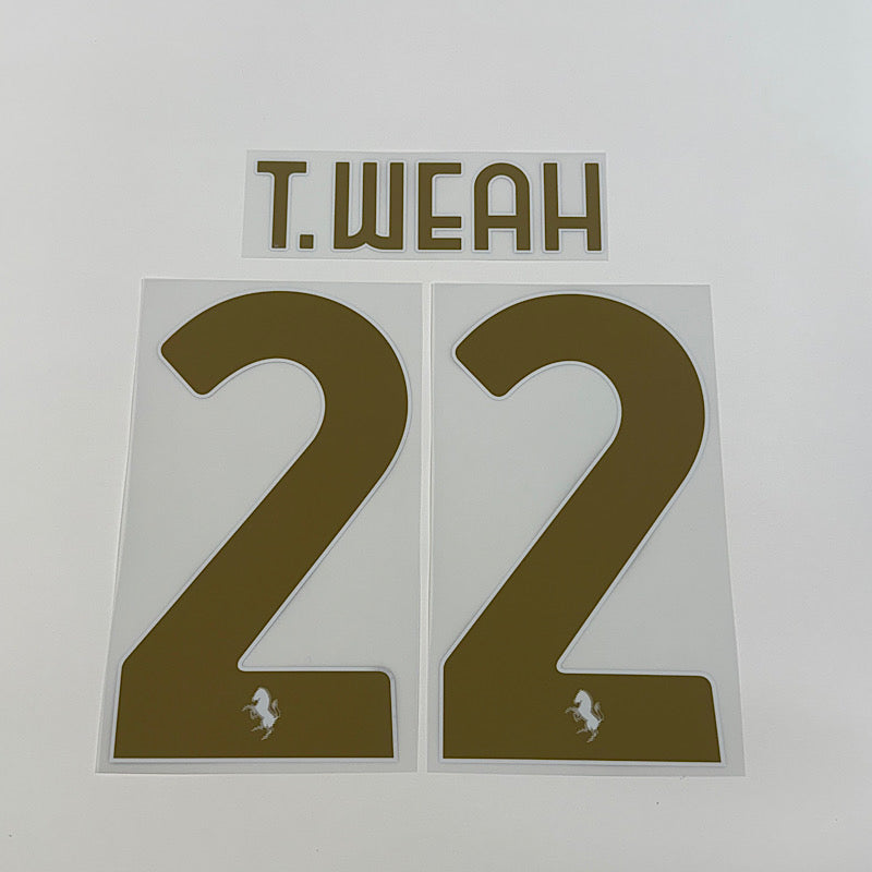 Juventus 2024/25 Third T. Weah #22 Official Jersey Name Set