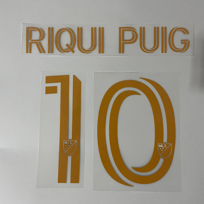 LA Galaxy 2025- Away RIQUI PUIG #10 Youth Jersey Name Set