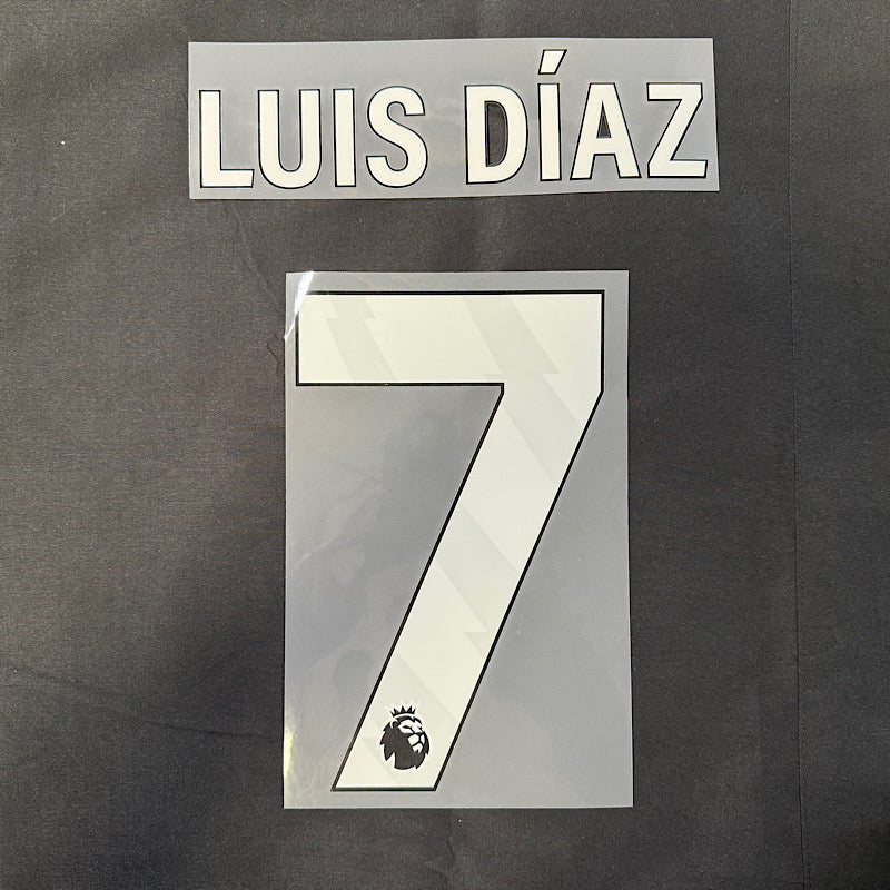 Liverpool 2024- Home Luis Diaz #7 Official Name Set  White