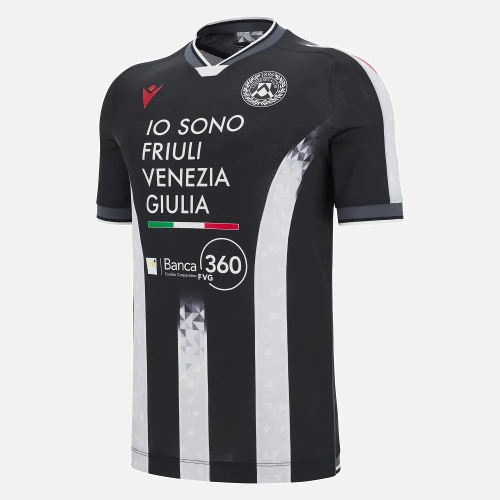 Macron 2025-26 Udinese Men's Authentic Home Soccer Jersey (Front)
