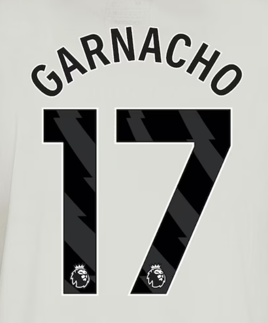 Manchester United 2024-Third GARNACHO #17 Youth Official Name Set-Black