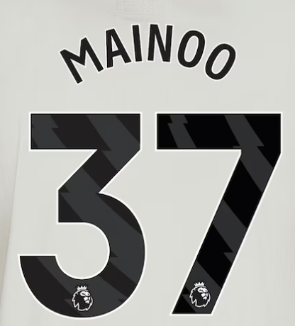 Manchester United 2024-Third MAINOO #37 Official Name Set-Black