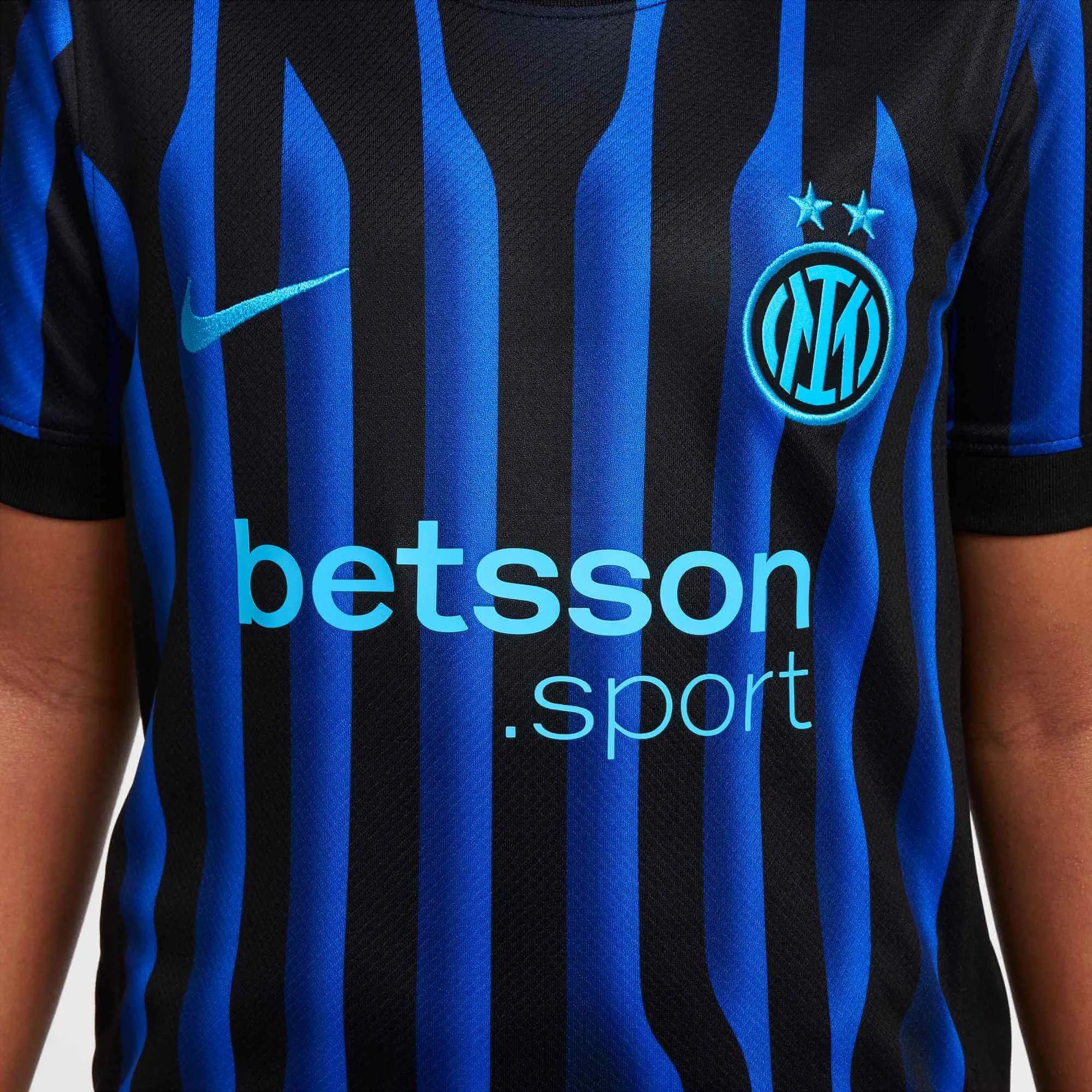 Nike 2025-26 Inter Milan Youth Stadium Home Soccer Jersey (Detail 2)
