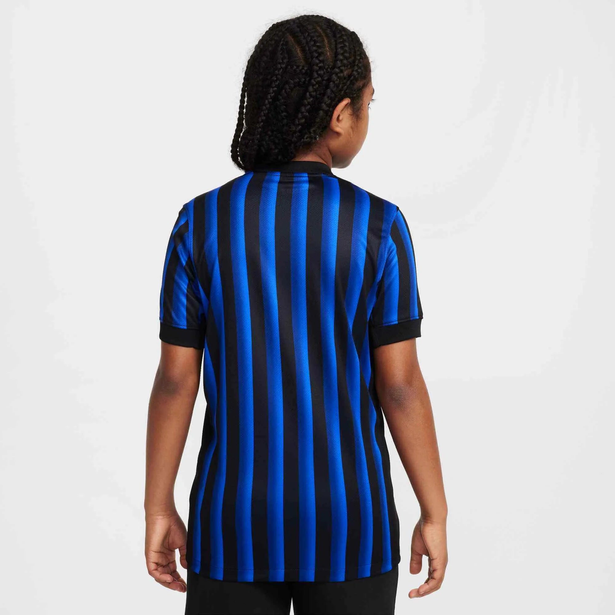 Nike 2025-26 Inter Milan Youth Stadium Home Soccer Jersey (Model - Back)