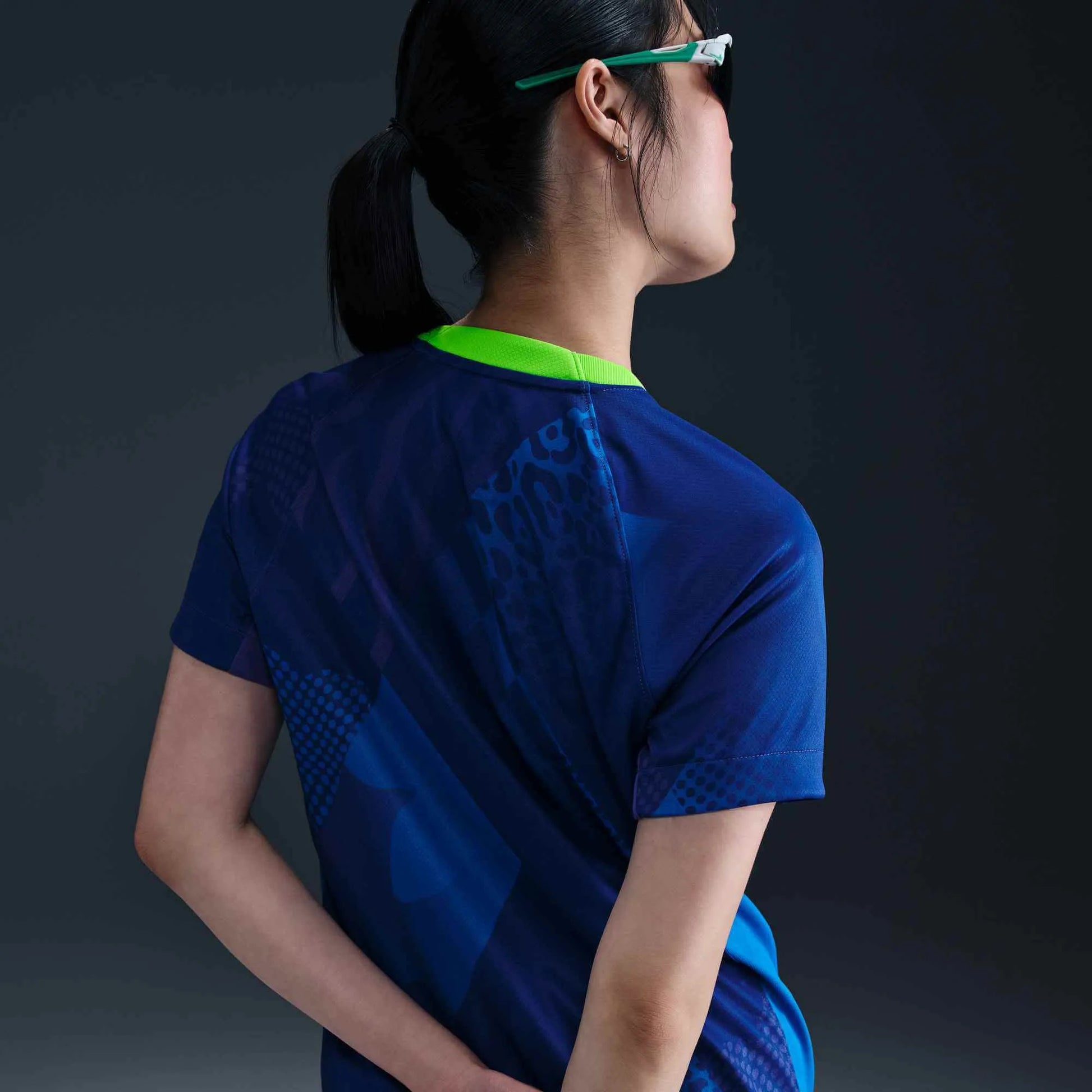 Nike 2025 Brazil Women's Stadium Away Soccer Jersey (Model - Back)