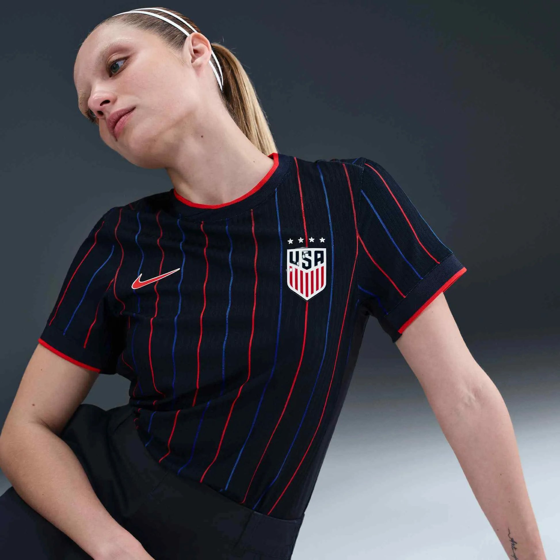 Nike 2025 USA Women's 4-Star Authentic Away Soccer Jersey (Detail 1)