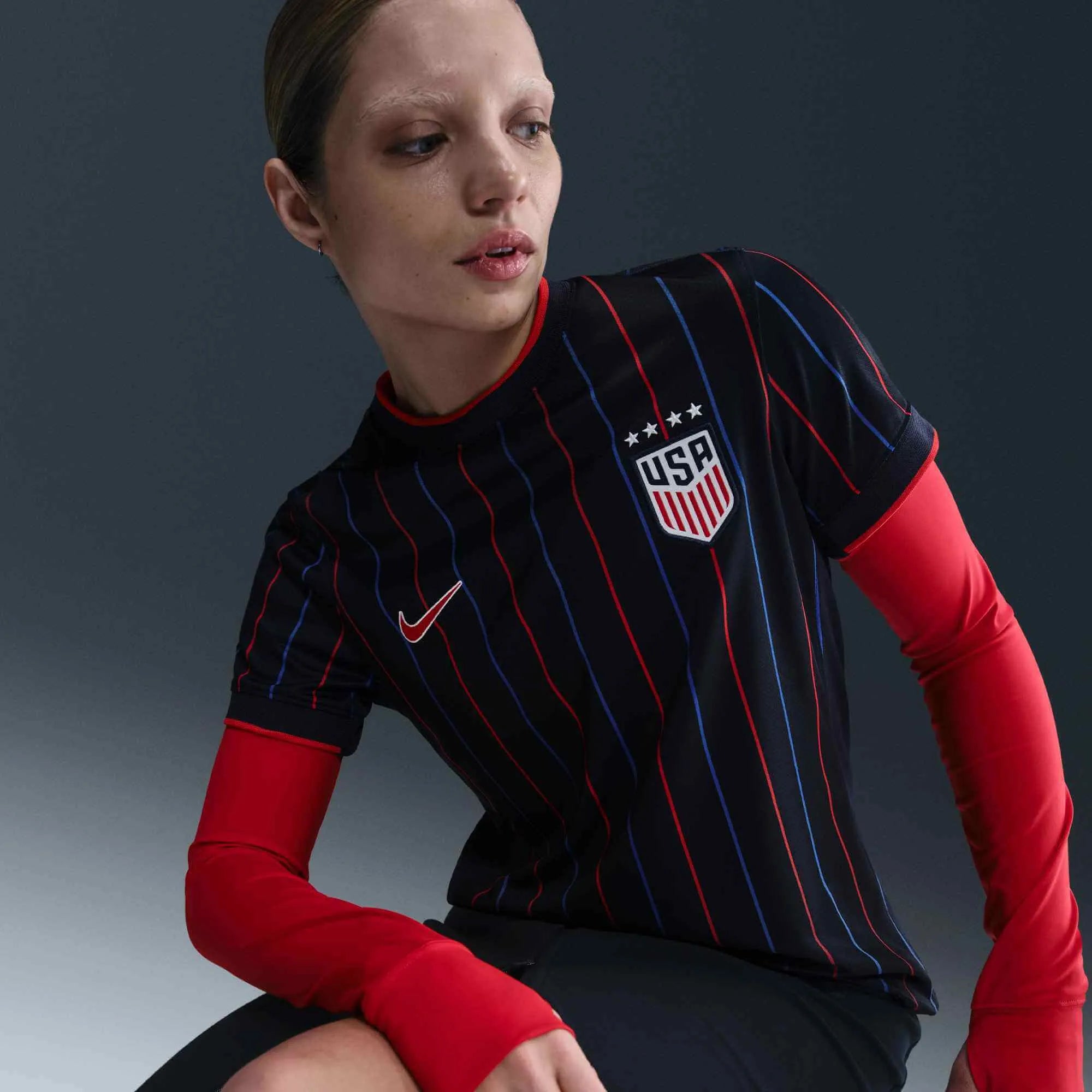 Nike 2025 USA Women's 4-Star Stadium Away Soccer Jersey (Detail 1)