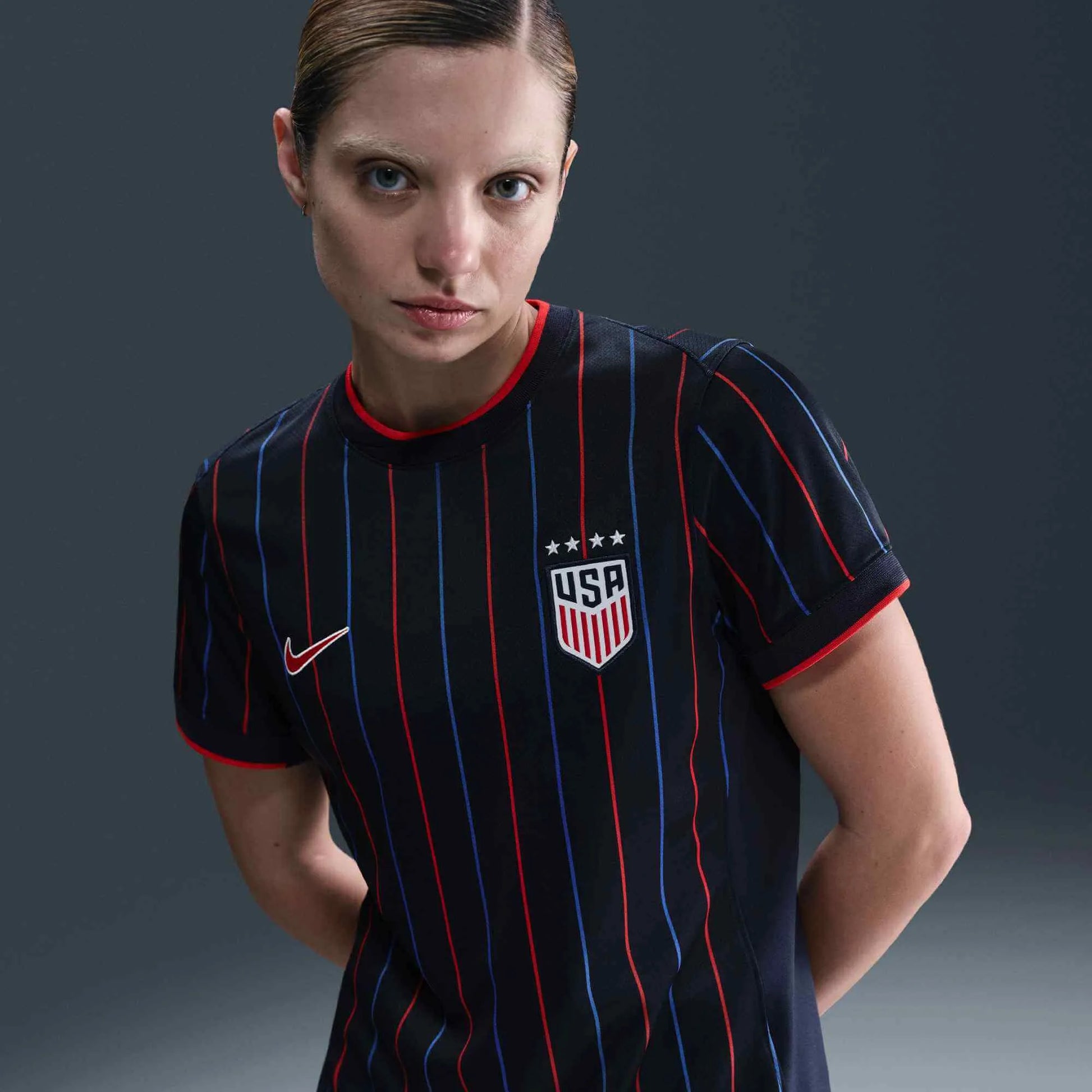 Nike 2025 USA Women's 4-Star Stadium Away Soccer Jersey (Front)