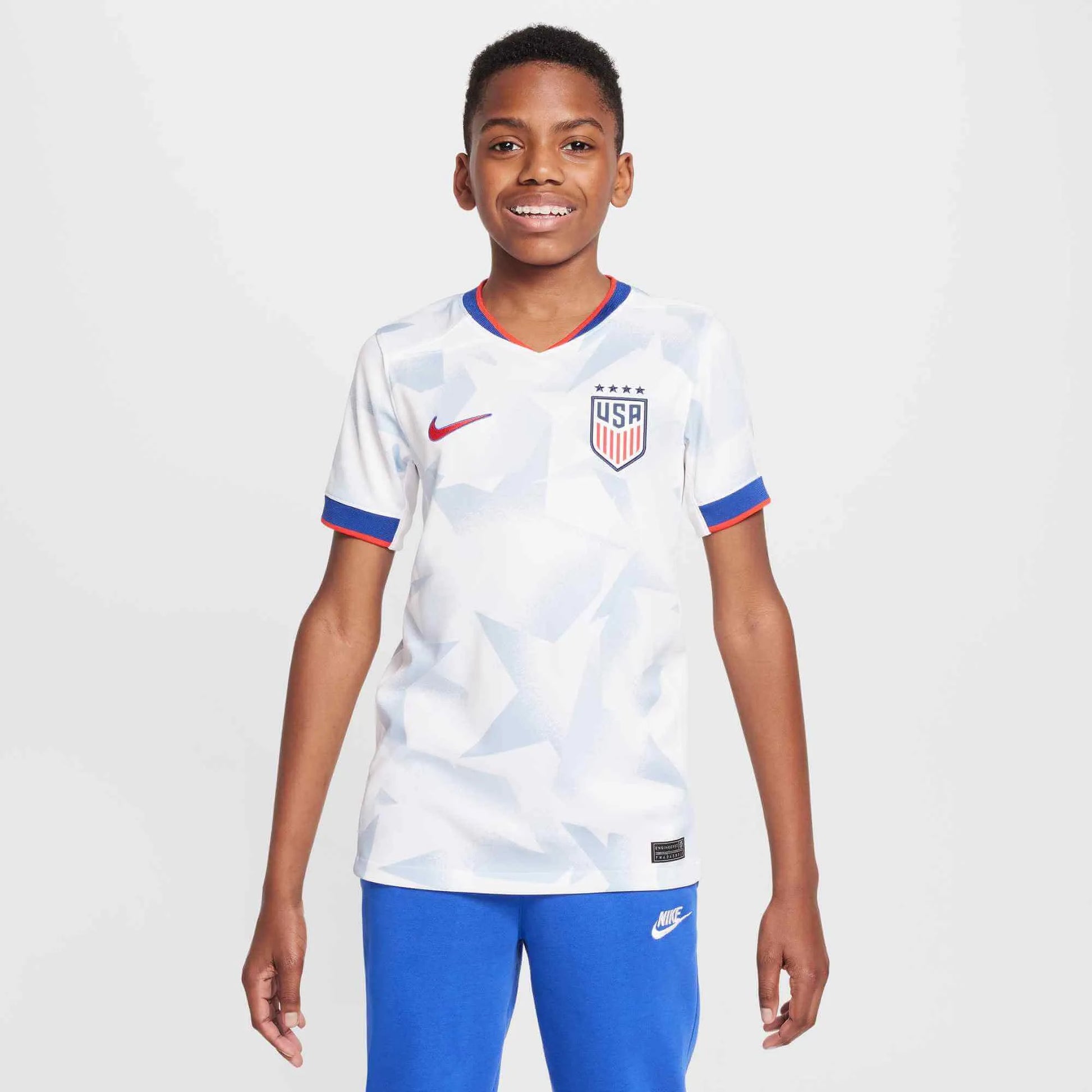 Nike 2025 USA Youth 4-Star Stadium Home Soccer Jersey (Model - Front)