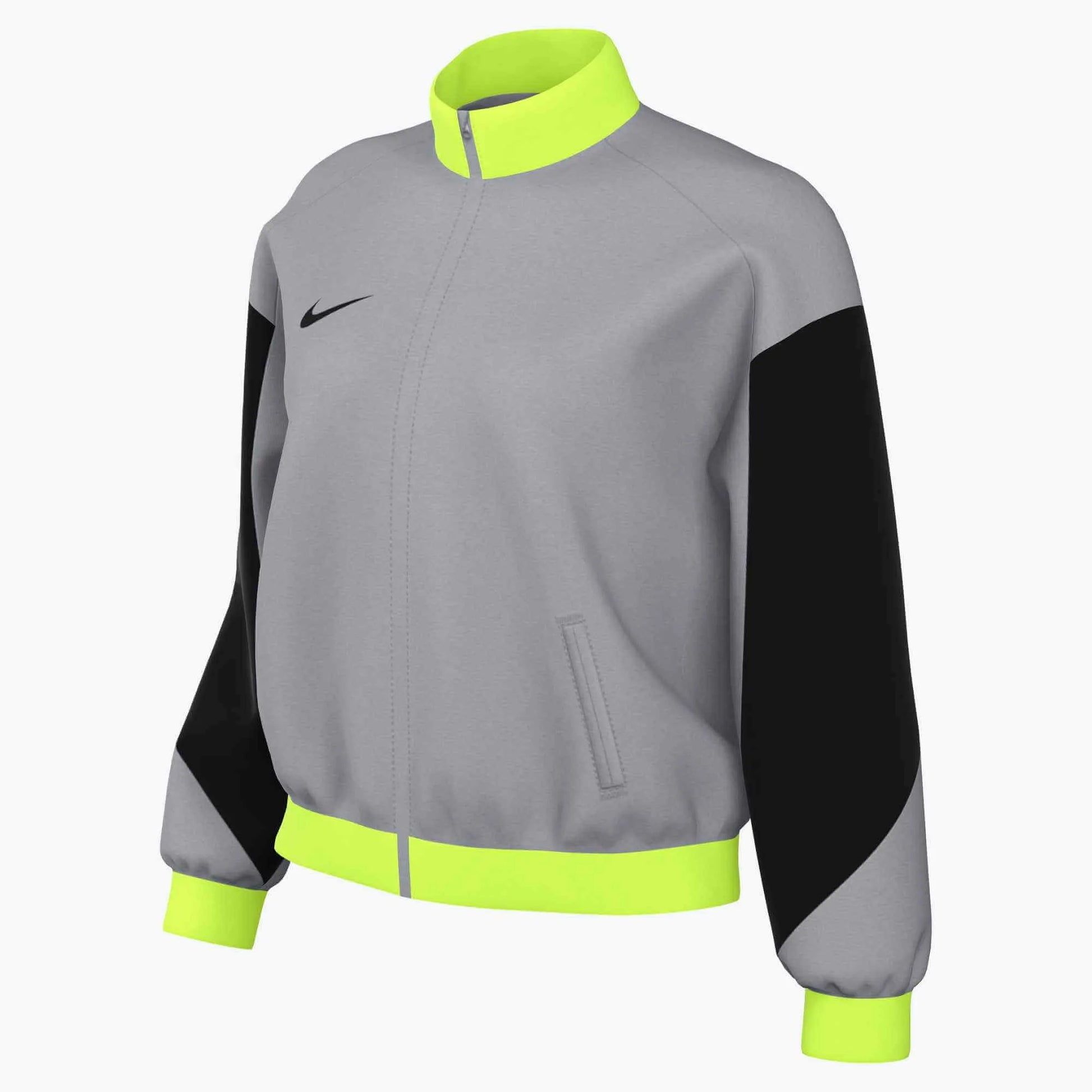 Nike Women's Academy Pro 24 Track Jacket Grey-Volt (Front)