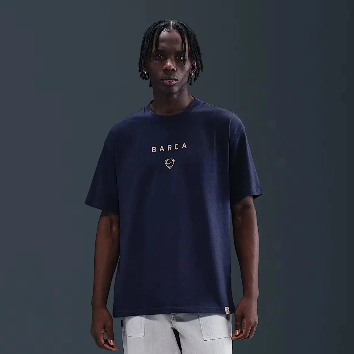 Nike 2025-26 Barcelona Men's T90 Wordmark Tee (Model - Front)