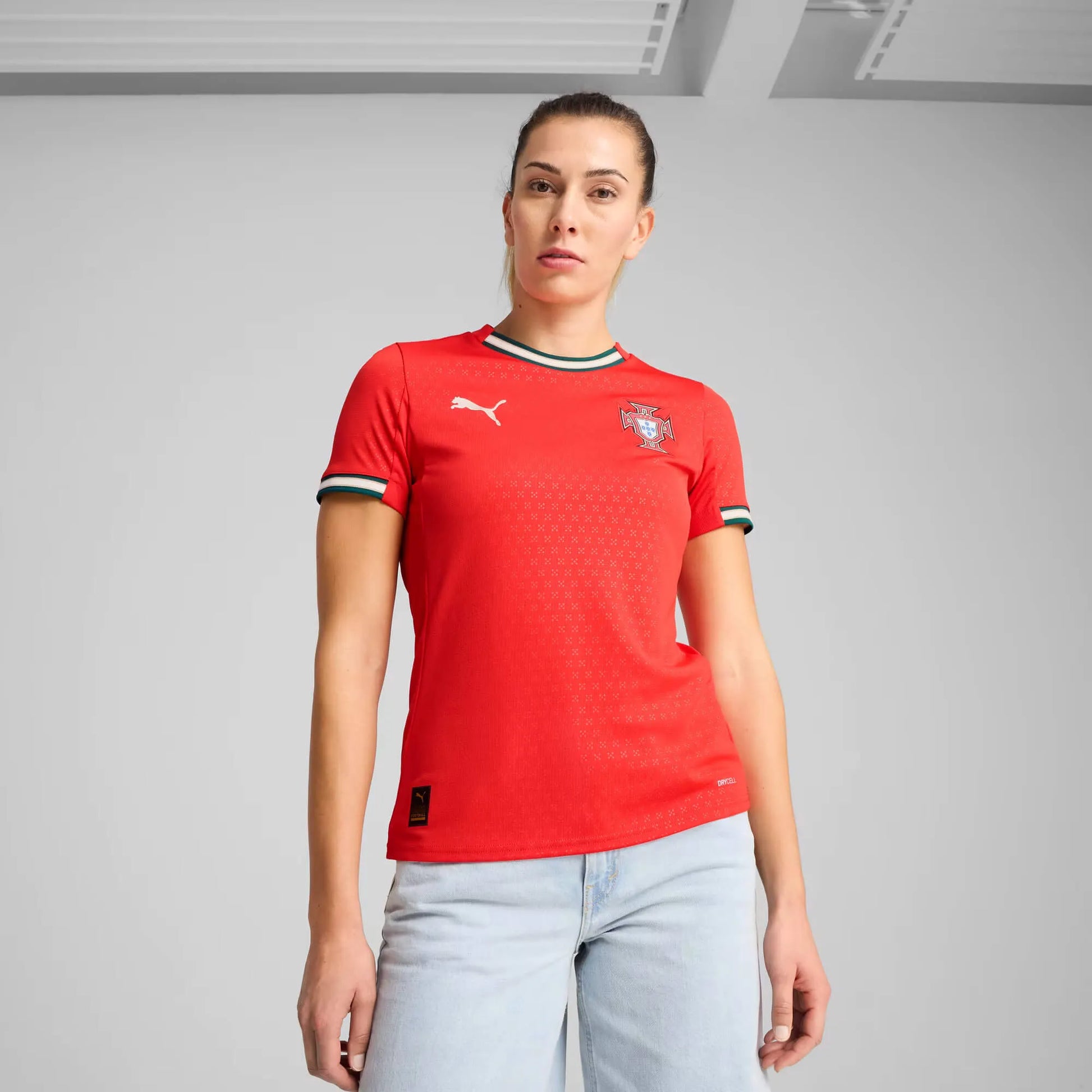 Puma 2025-26 Portugal Women's Stadium Home Jersey (Model - Front)