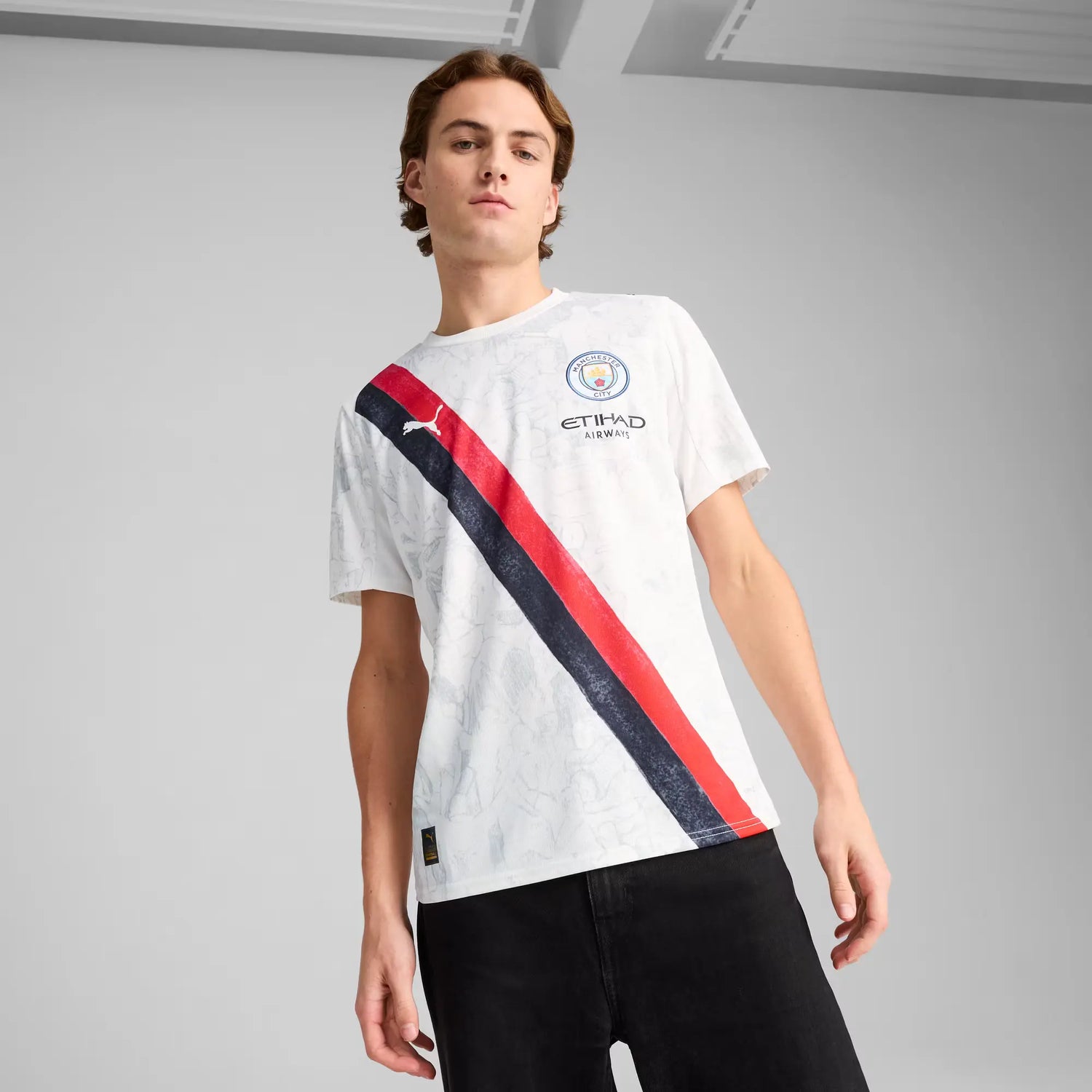 Puma 2025 Manchester City Men's Club World Cup KidSuper Stadium Home Soccer Jersey (Model - Front)