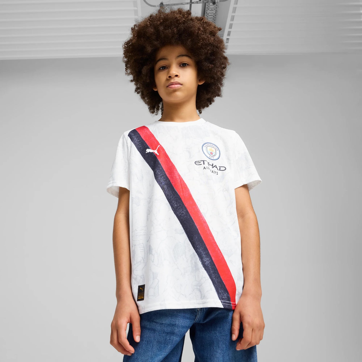 Puma 2025 Manchester City Men's Club World Cup KidSuper Stadium Home Soccer Jersey (Model - Front)