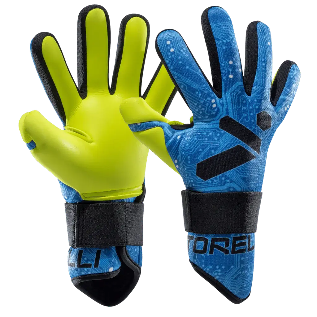 Storelli Youth Gladiator Challenger FS Goalkeeper Gloves Blue Circuit (Pair)