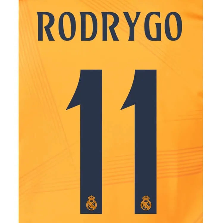 Real Madrid 2024/25 Away RODRYGO #11 Youth Official Name Set (Back)