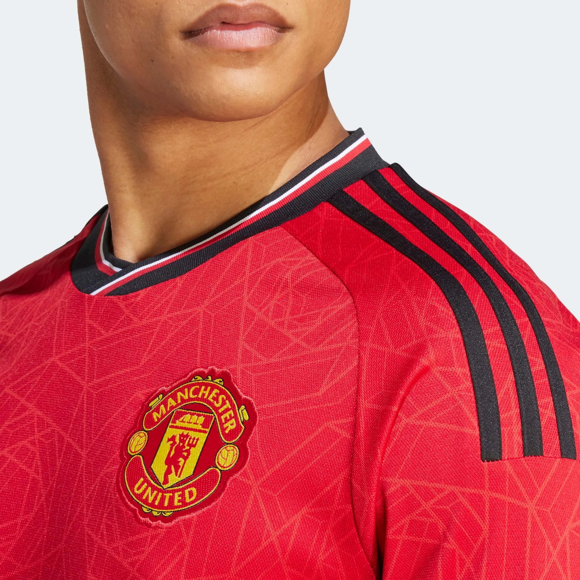 adidas 2023-24 Manchester United Men's Stadium Home Long-Sleeve Jersey (Detail 1)