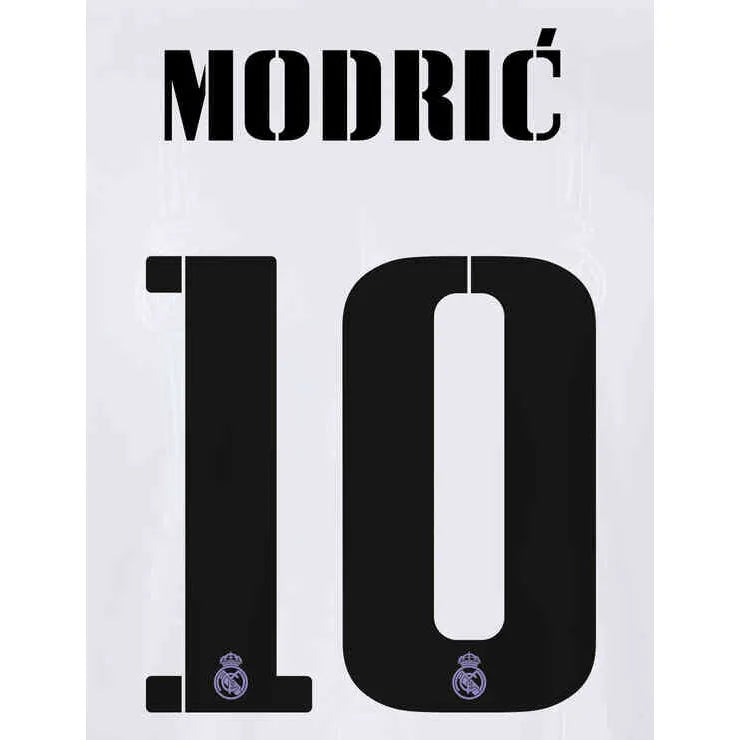Real Madrid 2022 23 Home Modric #10 Jersey Name Set (Back)