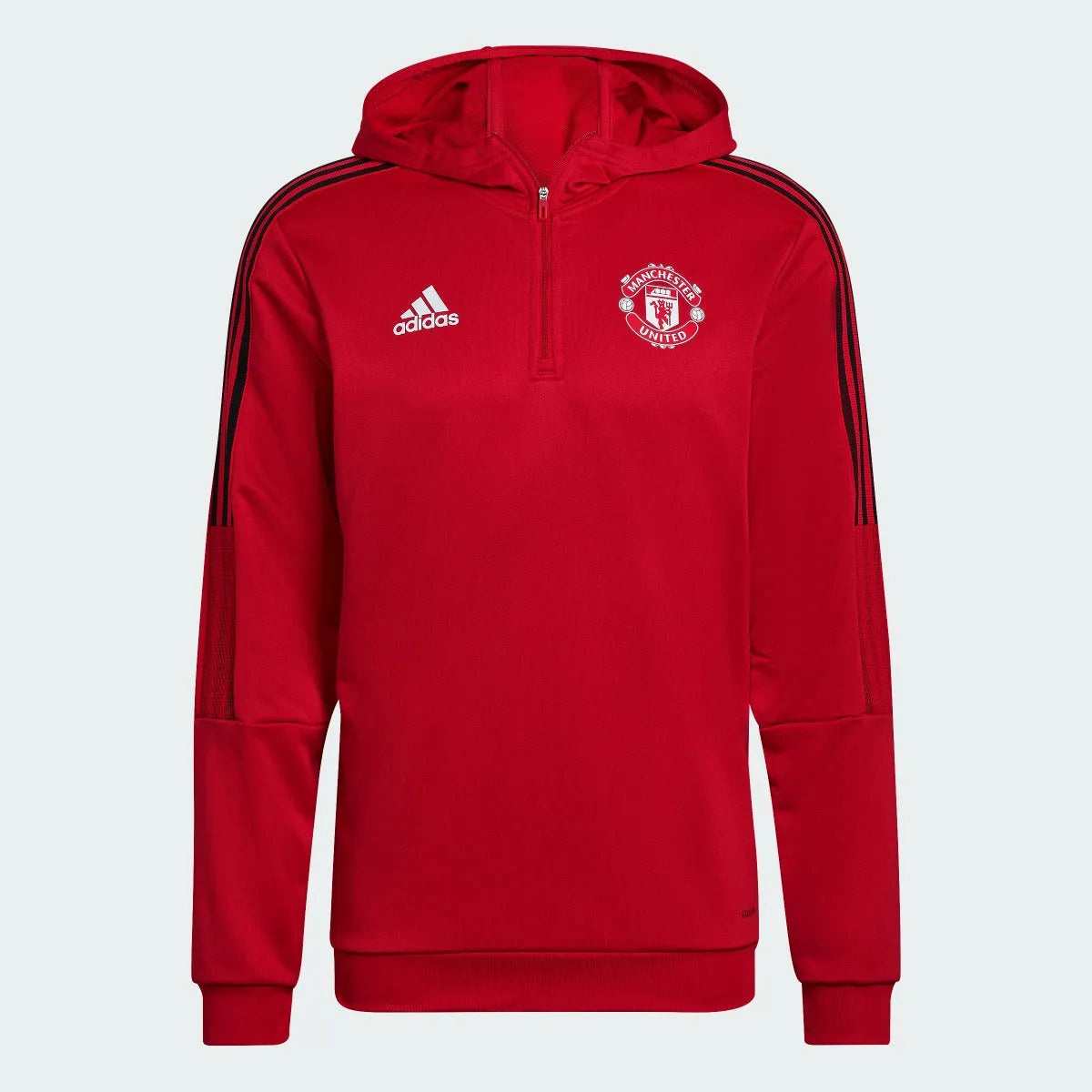 adidas 21-22 Manchester United Track Hoodie - Red (Hoodie)