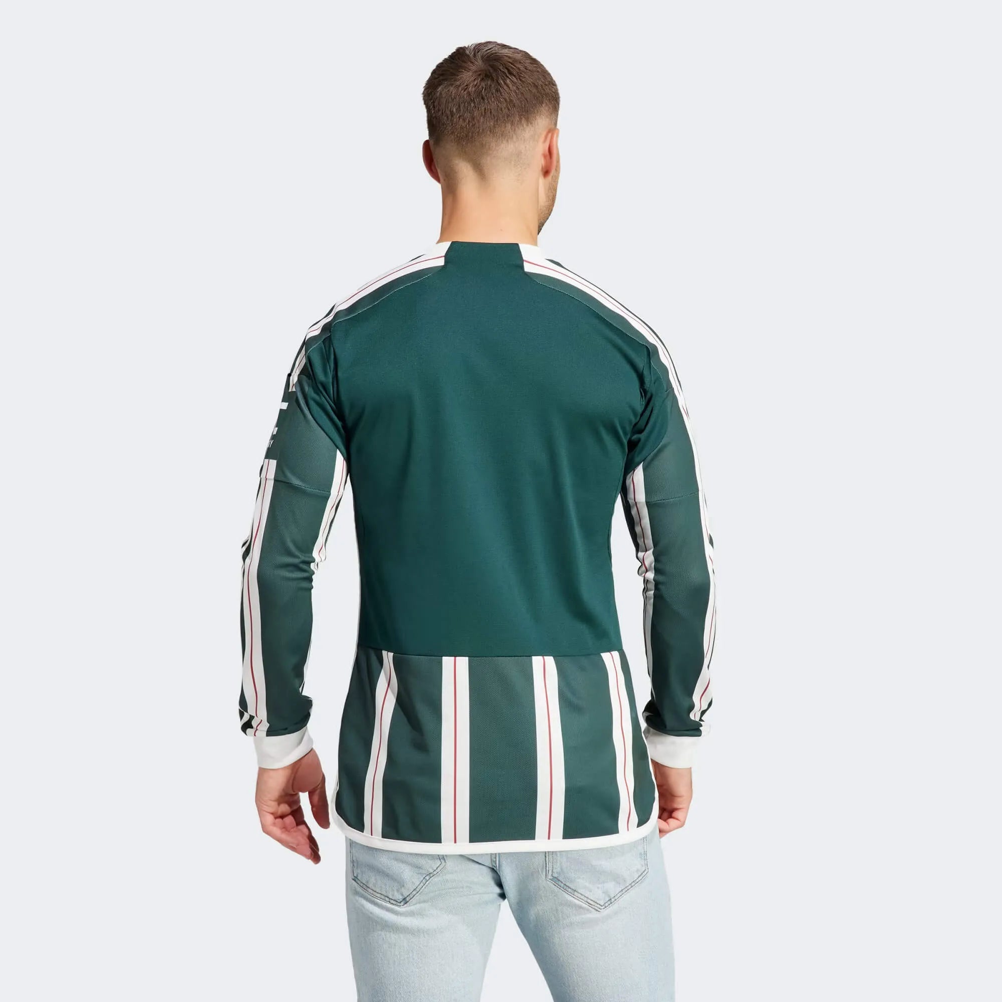 adidas 2023-24 Manchester United Men's Stadium Away Long-Sleeve Jersey (Model - Back)