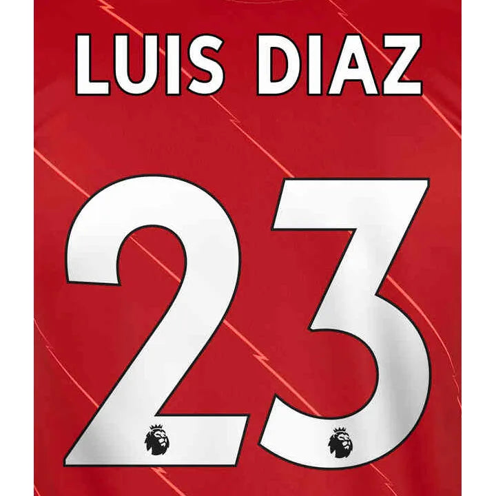Liverpool 2021/24 Home Luis Diaz #23 Jersey Name Set White (Main)