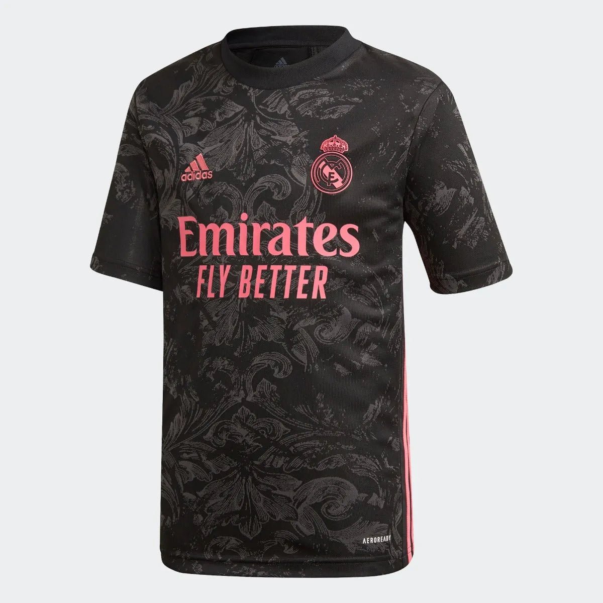 adidasレアルマドリード 20/21 3rdユニフォーム レプリカ黒ピンク Adidas 2020-21 Real Madrid Youth Third Soccer Jersey - Black-Pink