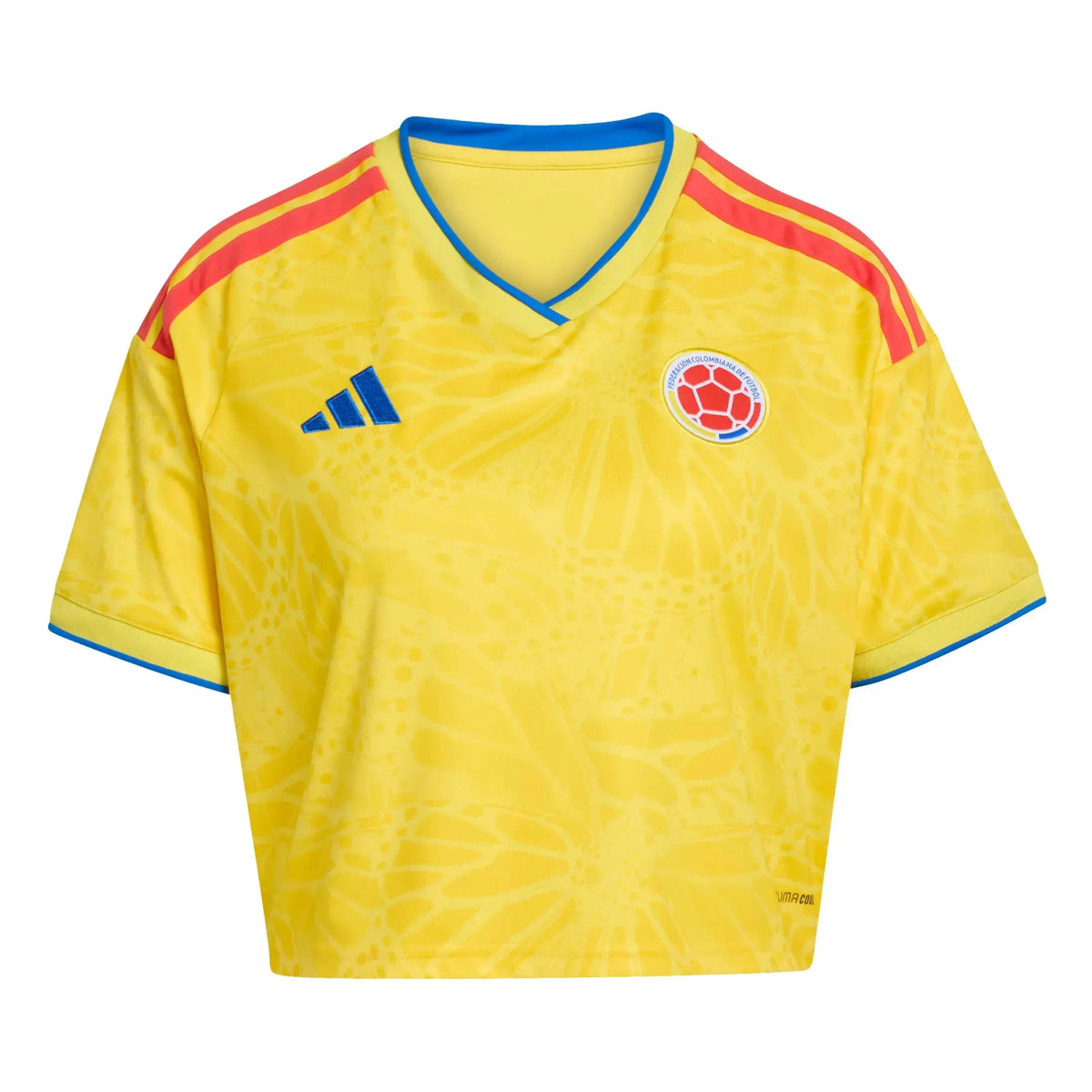 adidas 2026 Colombia Women's Stadium Home Cropped Soccer Jersey