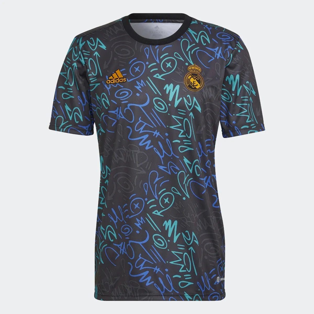 adidas 21-22 Real Madrid Pre-Match Soccer Jersey - Black