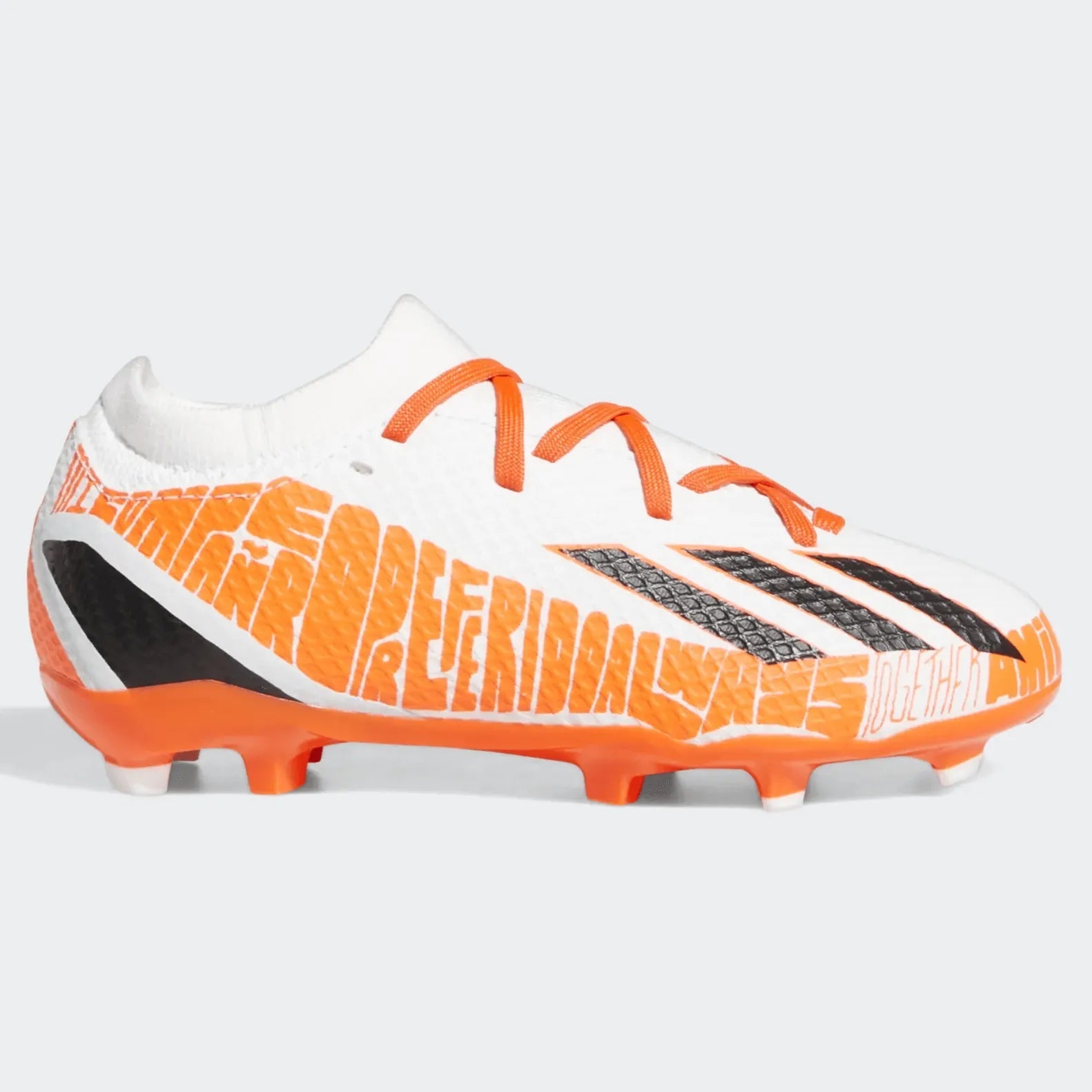 adidas JR X SpeedPortal Messi .3 FG - White-Black-Solar Red Soccer