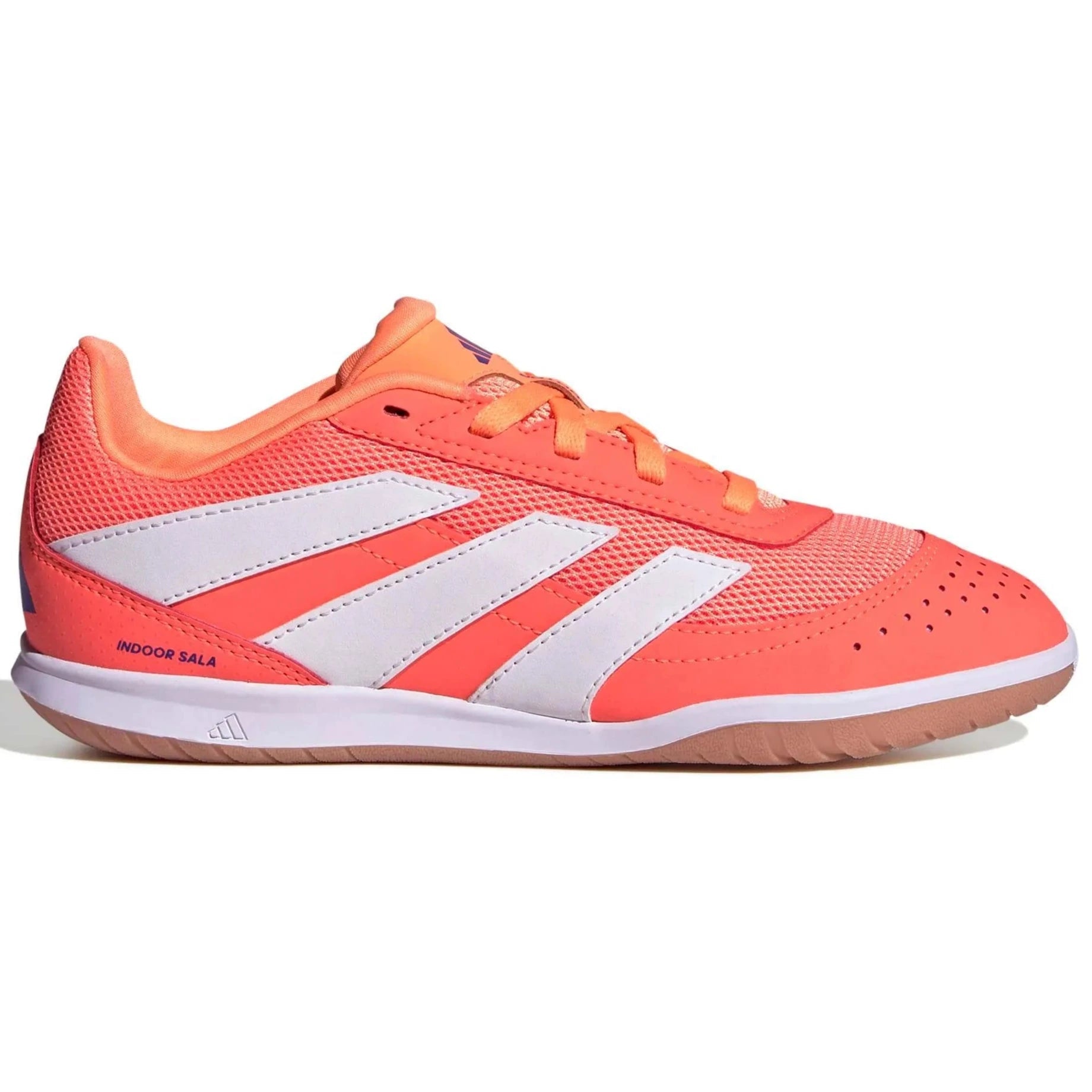 adidas Predator Club in Sala Junior Indoor Soccer Shoe Signal Coral/White/Beam Orange-11.5k